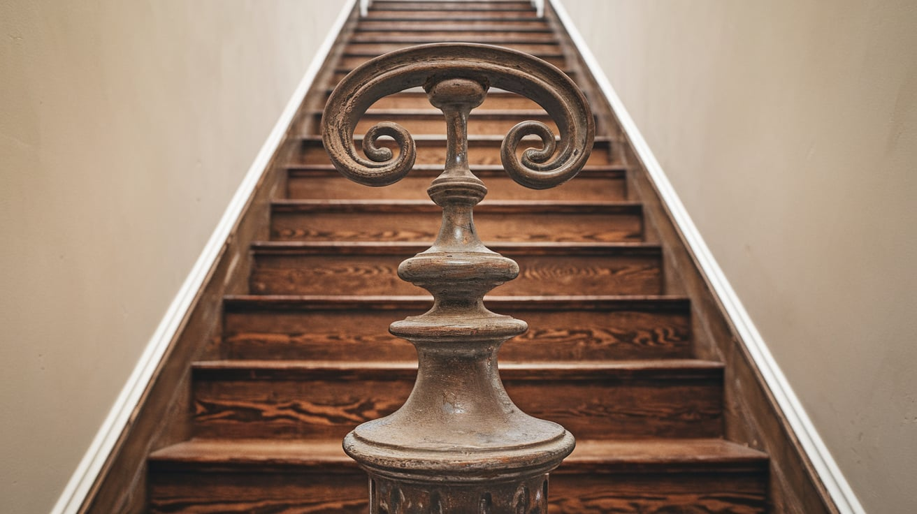 Round Iron Newel Post J