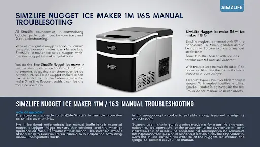 Simzlife Nugget Ice Maker 1m 16s Manual Trouble