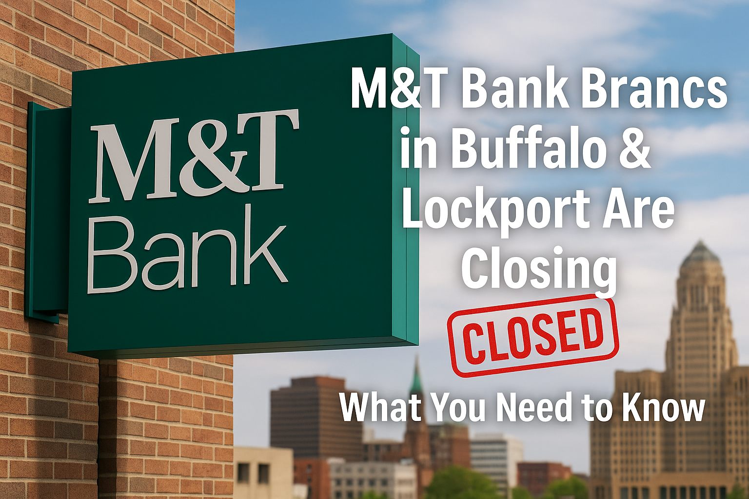 M&T Bank Branches in Buffalo and Lockport Are Closing