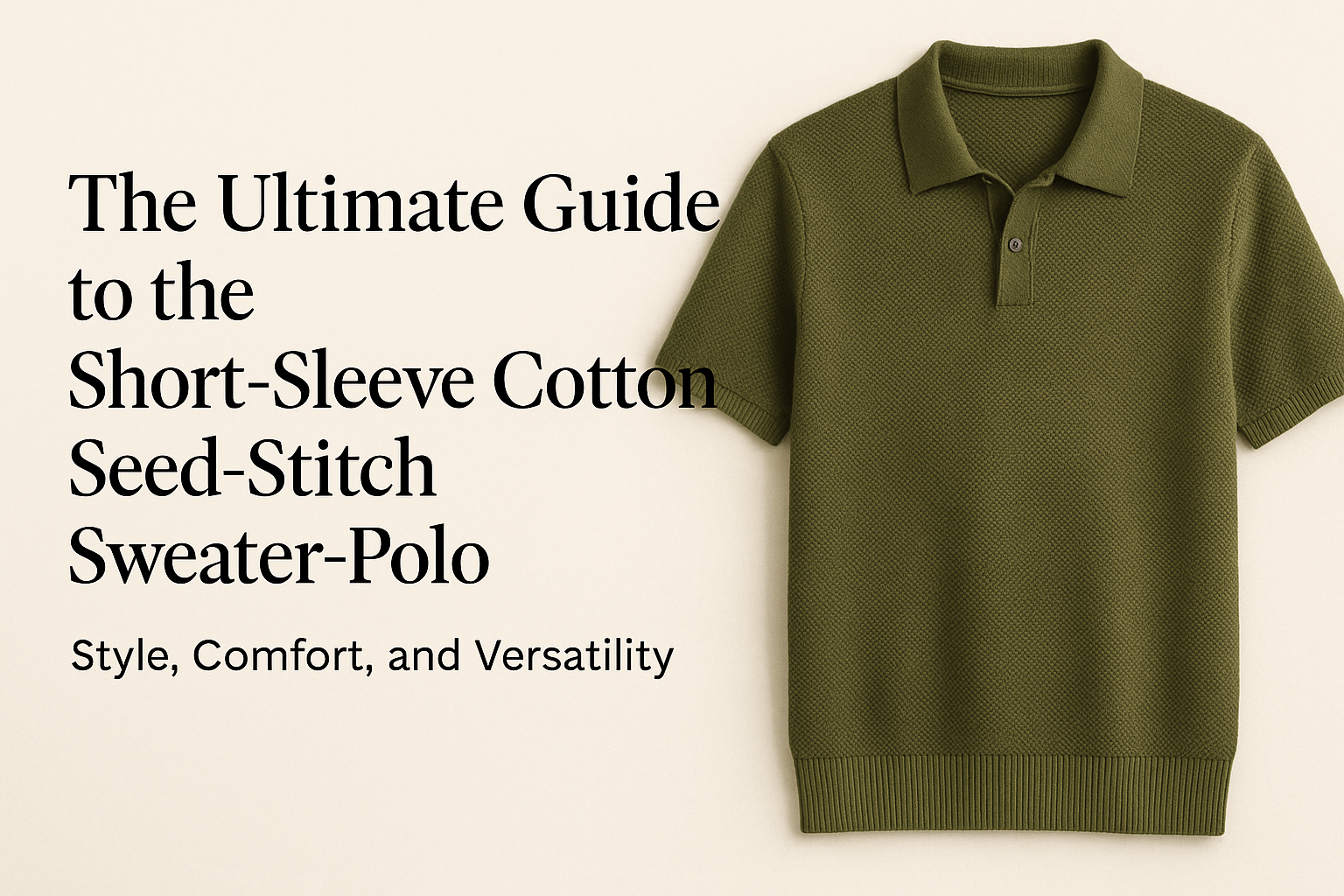 short-sleeve cotton seed-stitch sweater-polo